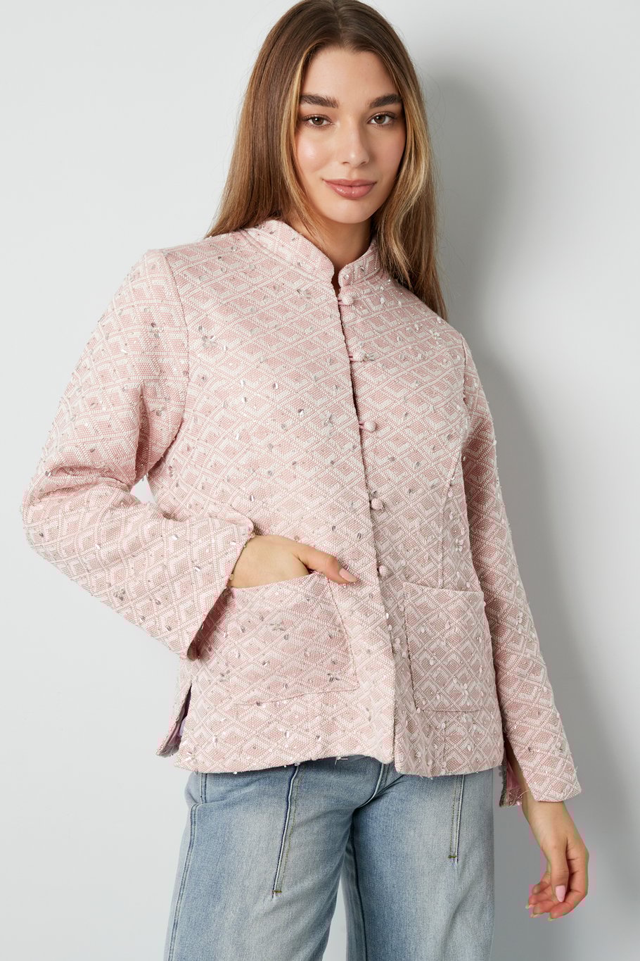 Fabric jacket with glitter - pink Picture2